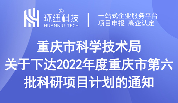 重慶市科學(xué)技術(shù)局關(guān)于下達(dá)2022年度重慶市第六批科研項(xiàng)目計(jì)劃的通知