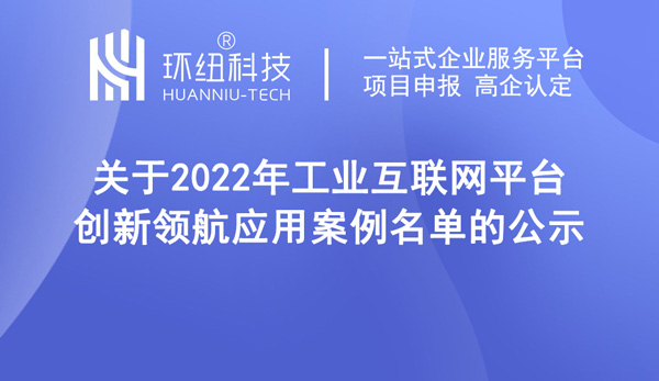 2022年工業(yè)互聯(lián)網(wǎng)平臺創(chuàng)新領(lǐng)航應(yīng)用案例名單