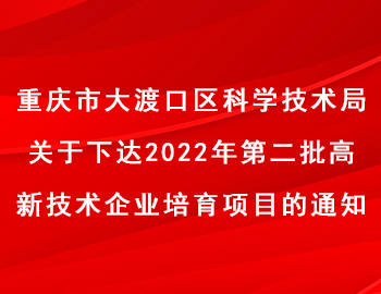 大渡口區(qū)2022年第二批高新技術(shù)企業(yè)培育項(xiàng)目名單