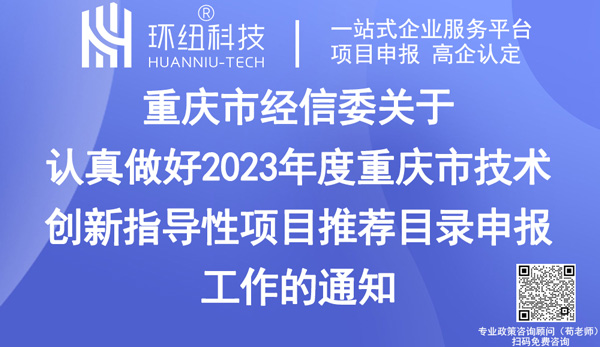 2023年度重慶市技術(shù)創(chuàng)新指導(dǎo)性項(xiàng)目推薦目錄申報(bào)