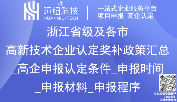 浙江省各市區(qū)高新技術企業(yè)獎勵政策