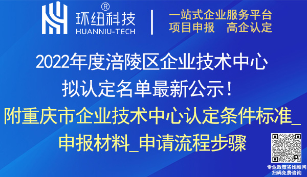 2022涪陵區(qū)企業(yè)技術(shù)中心認(rèn)定名單